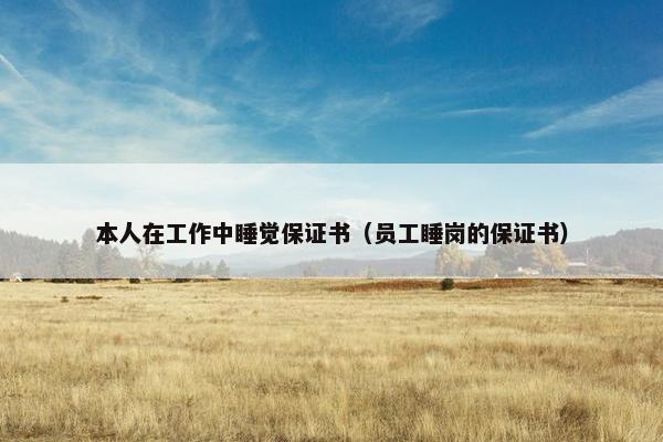 本人在工作中睡觉保证书（员工睡岗的保证书）