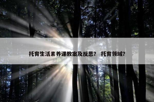 托育生活素养课教案及反思？ 托育领域？