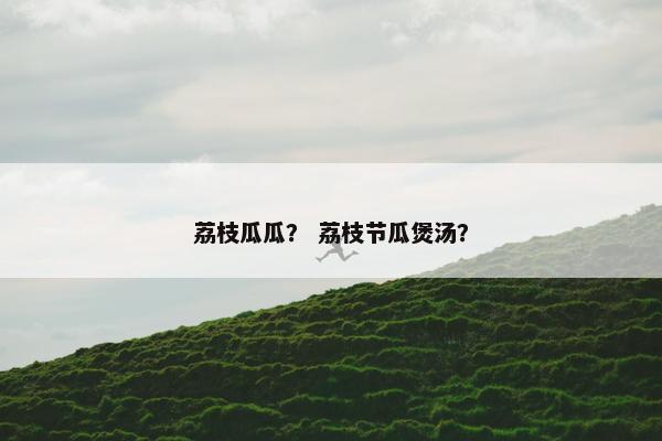 荔枝瓜瓜？ 荔枝节瓜煲汤？