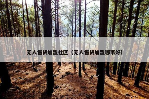 无人售货加盟社区（无人售货加盟哪家好）