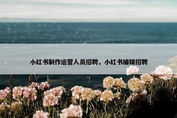 小红书制作运营人员招聘，小红书编辑招聘