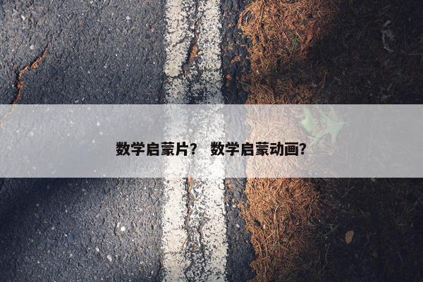 数学启蒙片？ 数学启蒙动画？