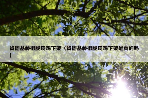 肯德基藤椒脆皮鸡下架（肯德基藤椒脆皮鸡下架是真的吗）