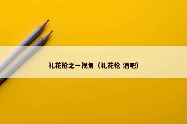 礼花枪之一视角（礼花枪 酒吧）
