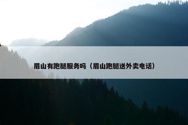 眉山有跑腿服务吗（眉山跑腿送外卖电话）