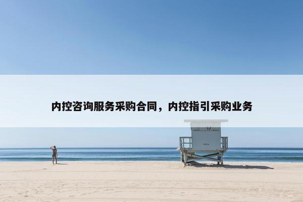 内控咨询服务采购合同，内控指引采购业务