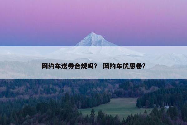 网约车送券合规吗？ 网约车优惠卷？