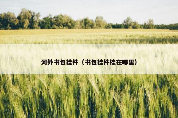 河外书包挂件（书包挂件挂在哪里）