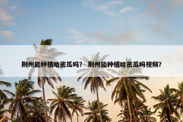 荆州能种植哈密瓜吗？ 荆州能种植哈密瓜吗视频？