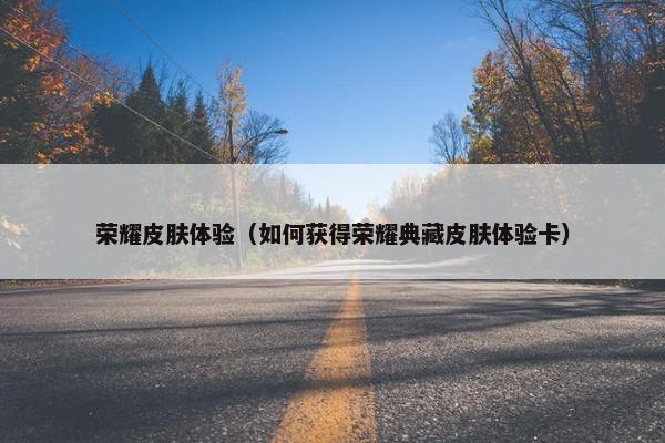 荣耀皮肤体验（如何获得荣耀典藏皮肤体验卡）