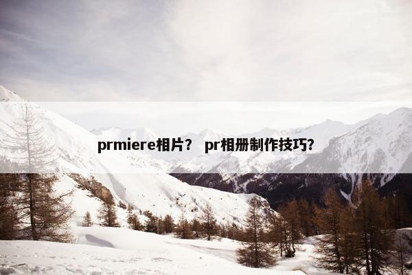 prmiere相片？ pr相册制作技巧？