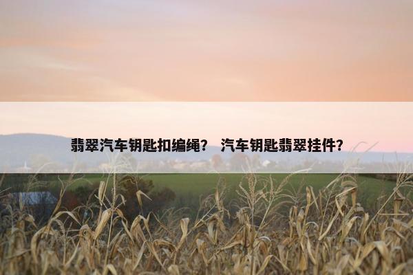 翡翠汽车钥匙扣编绳？ 汽车钥匙翡翠挂件？