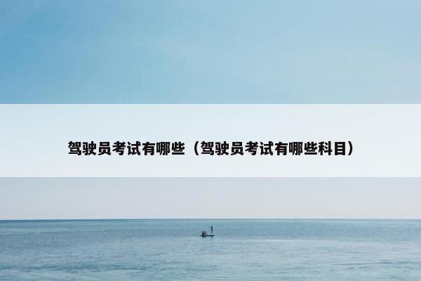 驾驶员考试有哪些（驾驶员考试有哪些科目）