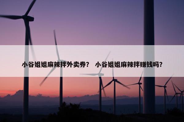 小谷姐姐麻辣拌外卖券？ 小谷姐姐麻辣拌赚钱吗？