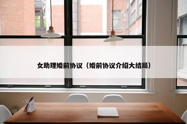 女助理婚前协议（婚前协议介绍大结局）