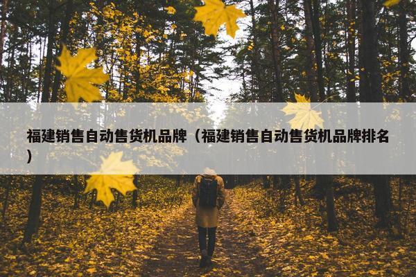福建销售自动售货机品牌（福建销售自动售货机品牌排名）