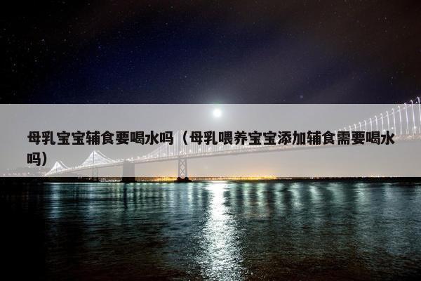 母乳宝宝辅食要喝水吗（母乳喂养宝宝添加辅食需要喝水吗）