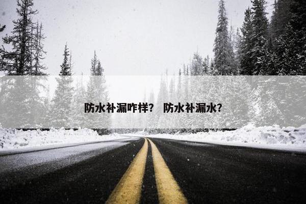 防水补漏咋样？ 防水补漏水？