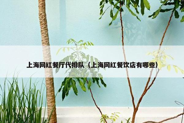 上海网红餐厅代排队（上海网红餐饮店有哪些）