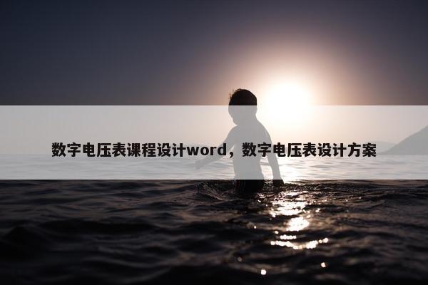 数字电压表课程设计word，数字电压表设计方案