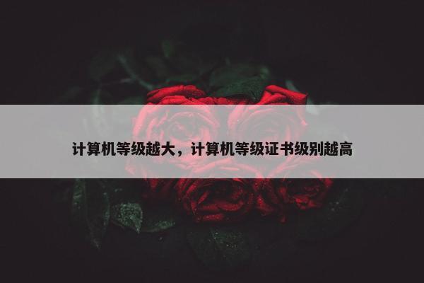 计算机等级越大，计算机等级证书级别越高