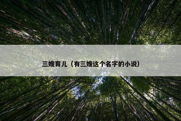 三嫂育儿（有三嫂这个名字的小说）