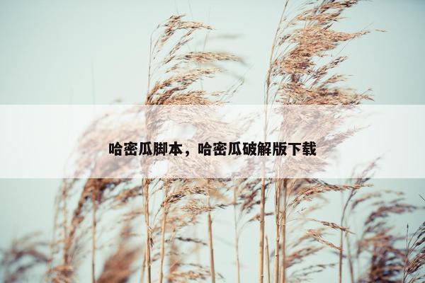 哈密瓜脚本，哈密瓜破解版下载
