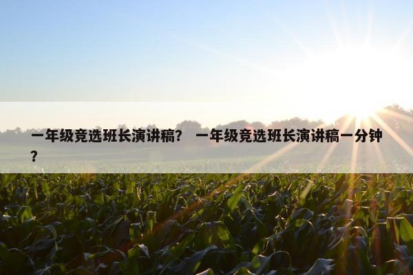 一年级竞选班长演讲稿？ 一年级竞选班长演讲稿一分钟？