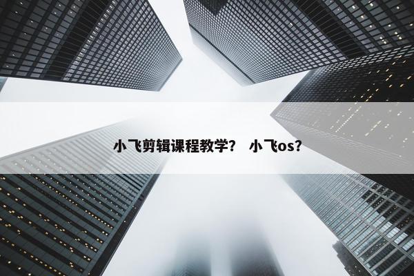 小飞剪辑课程教学? 小飞os? 小飞剪辑课程教学? 小飞os?