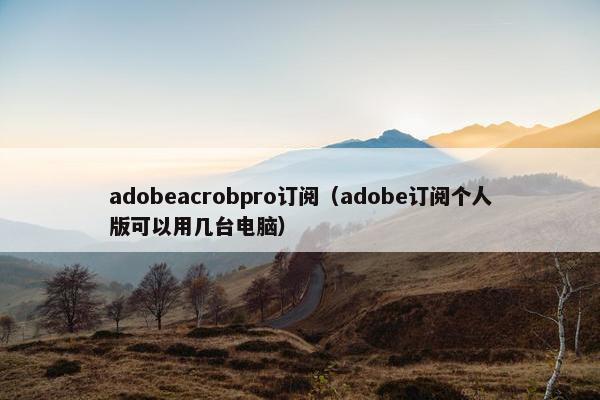 adobeacrobpro订阅(adobe订阅个人版可以用几台电脑) adobeacrobpro订阅(adobe订阅个人版可以用几台电脑)
