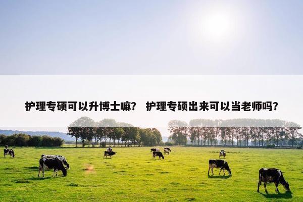 护理专硕可以升博士嘛？ 护理专硕出来可以当老师吗？