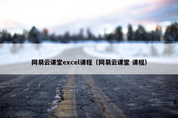 网易云课堂excel课程（网易云课堂 课程）