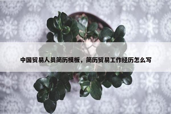 中国贸易人员简历模板，简历贸易工作经历怎么写