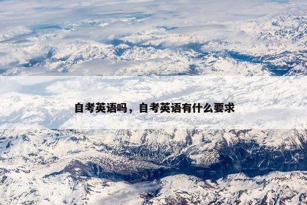 自考英语吗，自考英语有什么要求