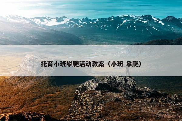 托育小班攀爬活动教案（小班 攀爬）