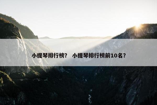 小提琴排行榜？ 小提琴排行榜前10名？