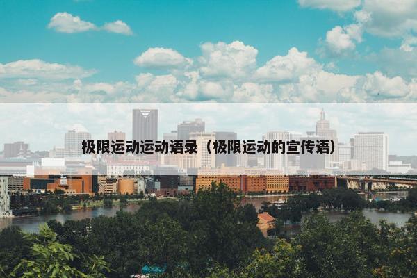 极限运动运动语录（极限运动的宣传语）