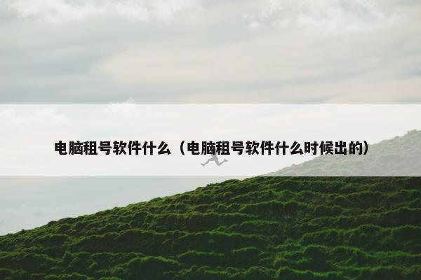 电脑租号软件什么（电脑租号软件什么时候出的）