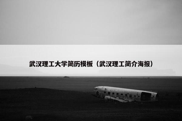 武汉理工大学简历模板（武汉理工简介海报）