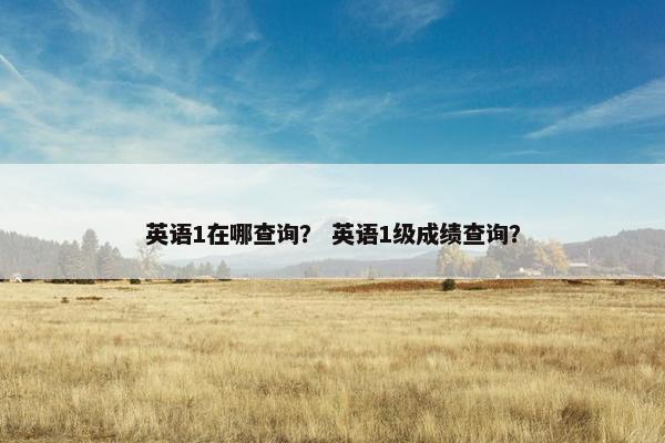 英语1在哪查询？ 英语1级成绩查询？