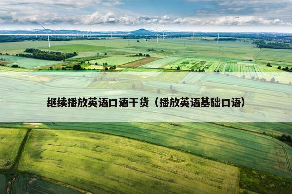 继续播放英语口语干货（播放英语基础口语）