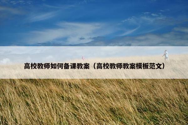 高校教师如何备课教案（高校教师教案模板范文）