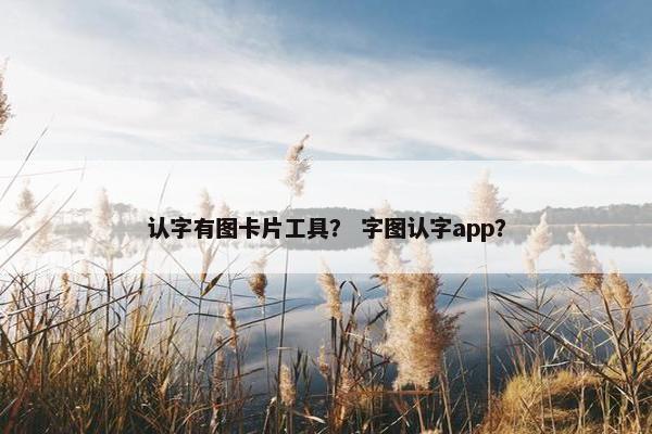 认字有图卡片工具？ 字图认字app？