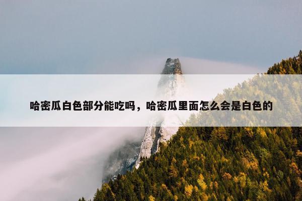 哈密瓜白色部分能吃吗，哈密瓜里面怎么会是白色的