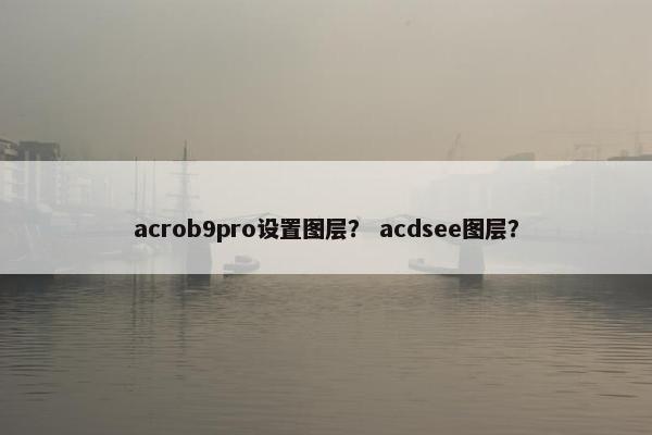 acrob9pro设置图层? acdsee图层? acrob9pro设置图层? acdsee图层?