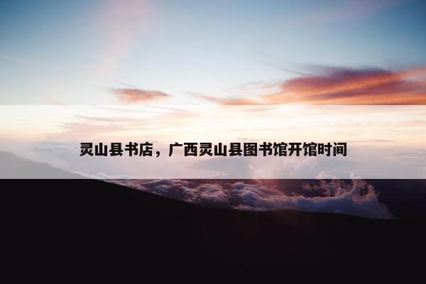灵山县书店，广西灵山县图书馆开馆时间