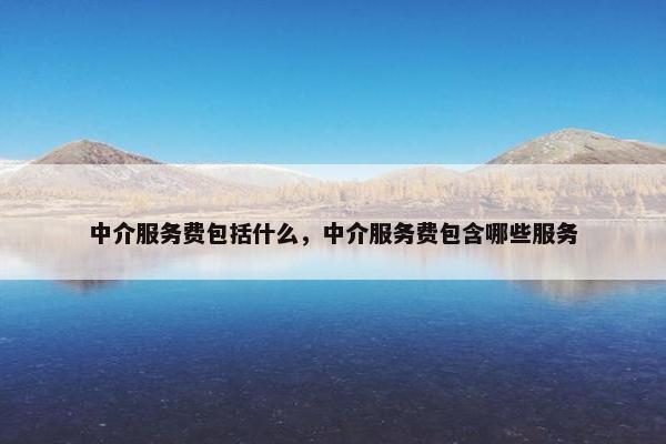 中介服务费包括什么,中介服务费包含哪些服务 中介服务费包括什么,中介服务费包含哪些服务