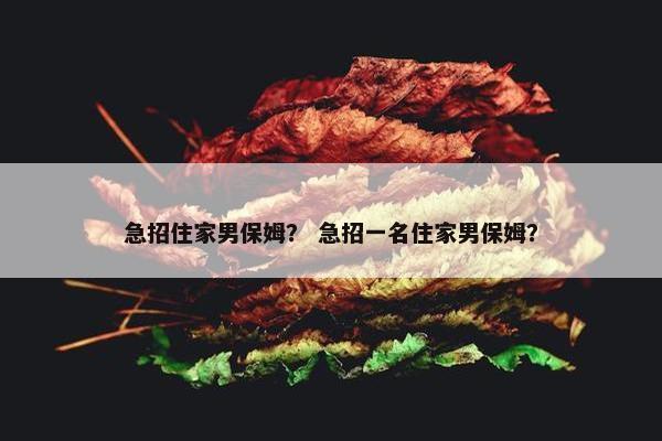急招住家男保姆? 急招一名住家男保姆? 急招住家男保姆? 急招一名住家男保姆?
