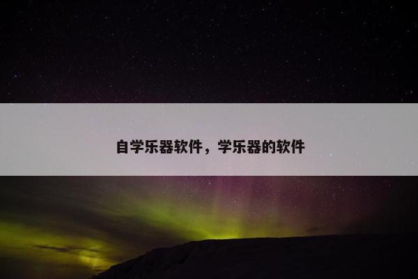 自学乐器软件，学乐器的软件