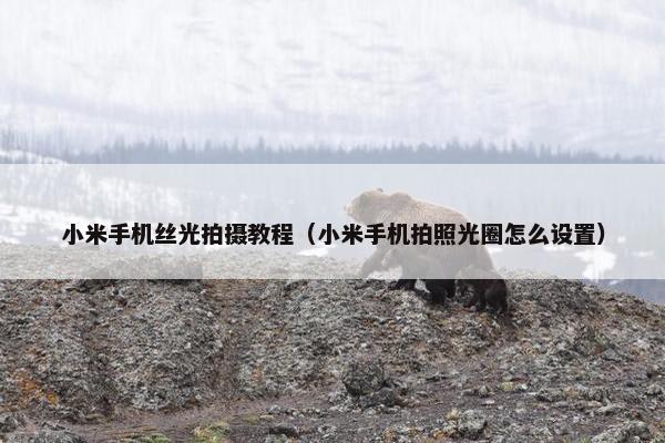 小米手机丝光拍摄教程（小米手机拍照光圈怎么设置）